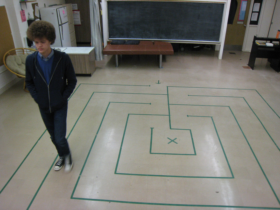 The School for Tomorrow gives students the opportunity to walk the labyrinth in its “Chill Room” during the school day.