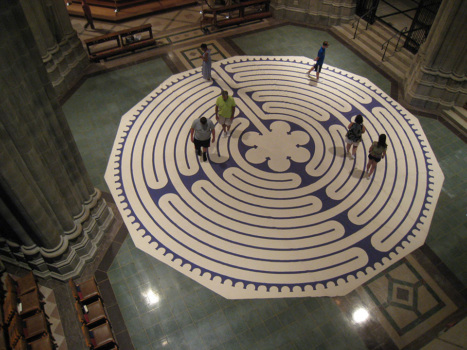 Washington National Cathedral holds a free labyrinth walk on the last Tuesday of the month.